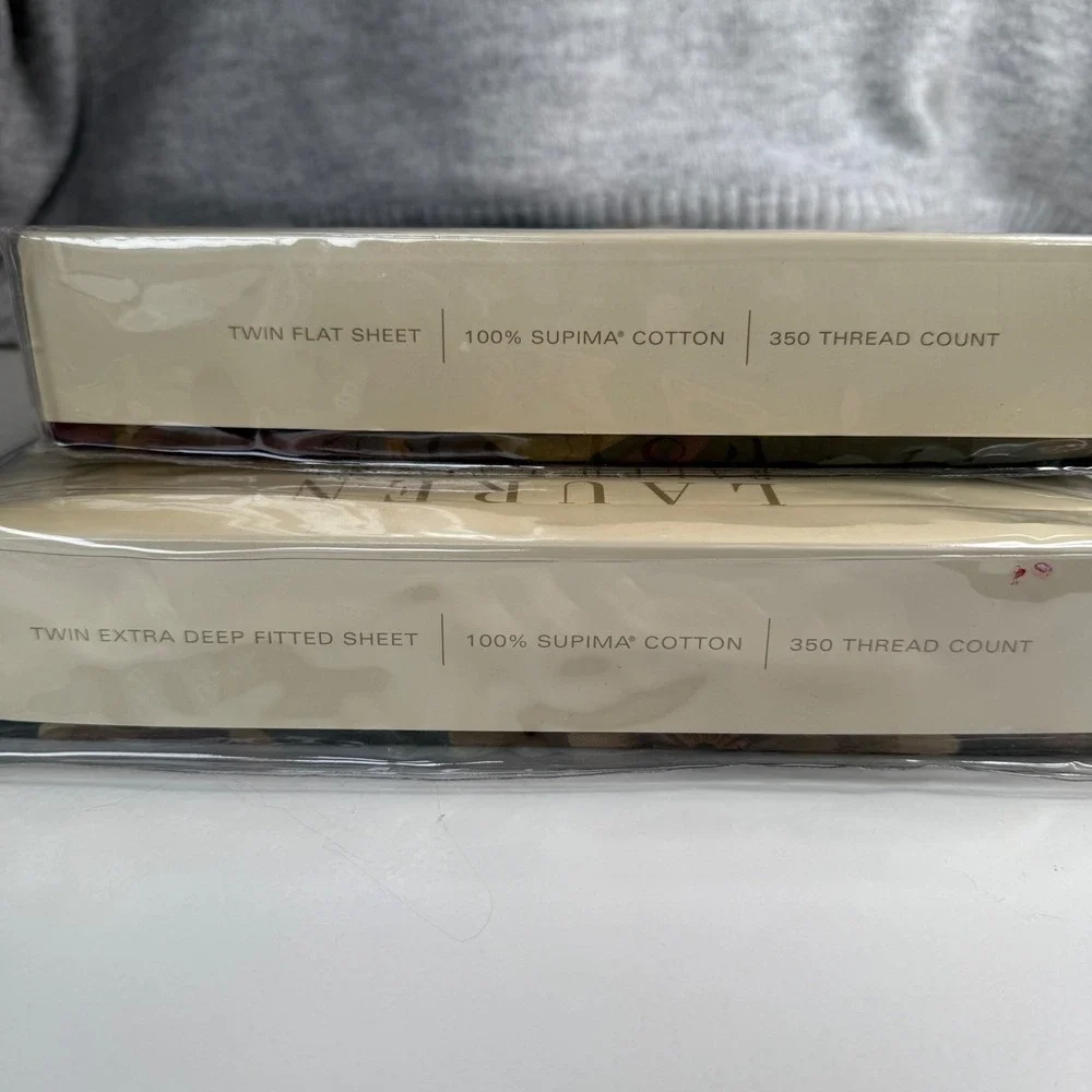 NEW Ralph Lauren Edgefield Floral Twin Sheet Set Supima Cotton 350TC Extra Deep - Picture 7 of 7